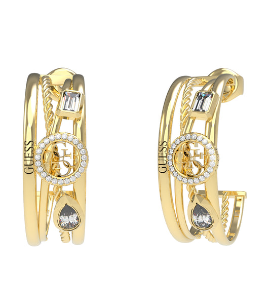 Women Guess Id Earrings Gold OS