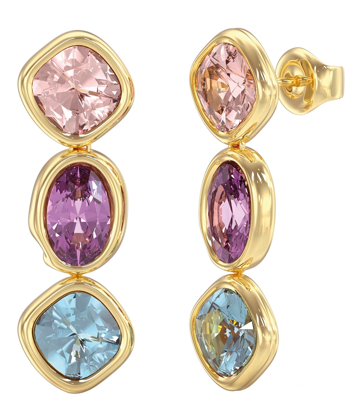 Ladies Mamounia Earrings Gold Steel