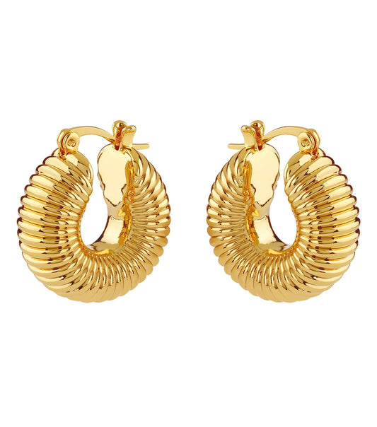 Ladies Berbera Earrings Gold Steel
