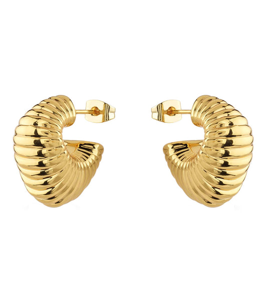 Ladies Berbera Earrings Gold Steel