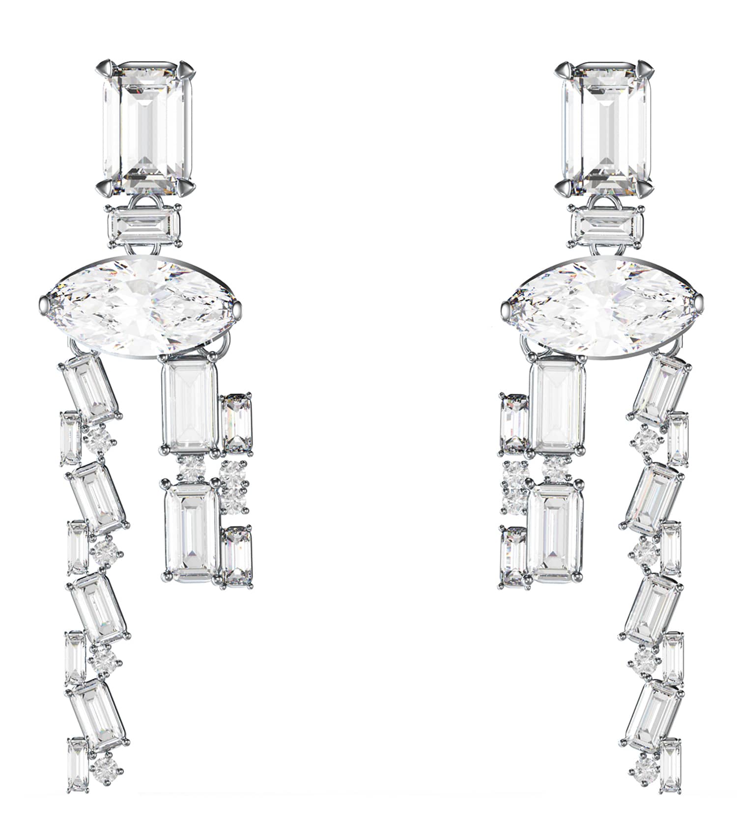 Ladies Chandelier Earrings Silver Steel