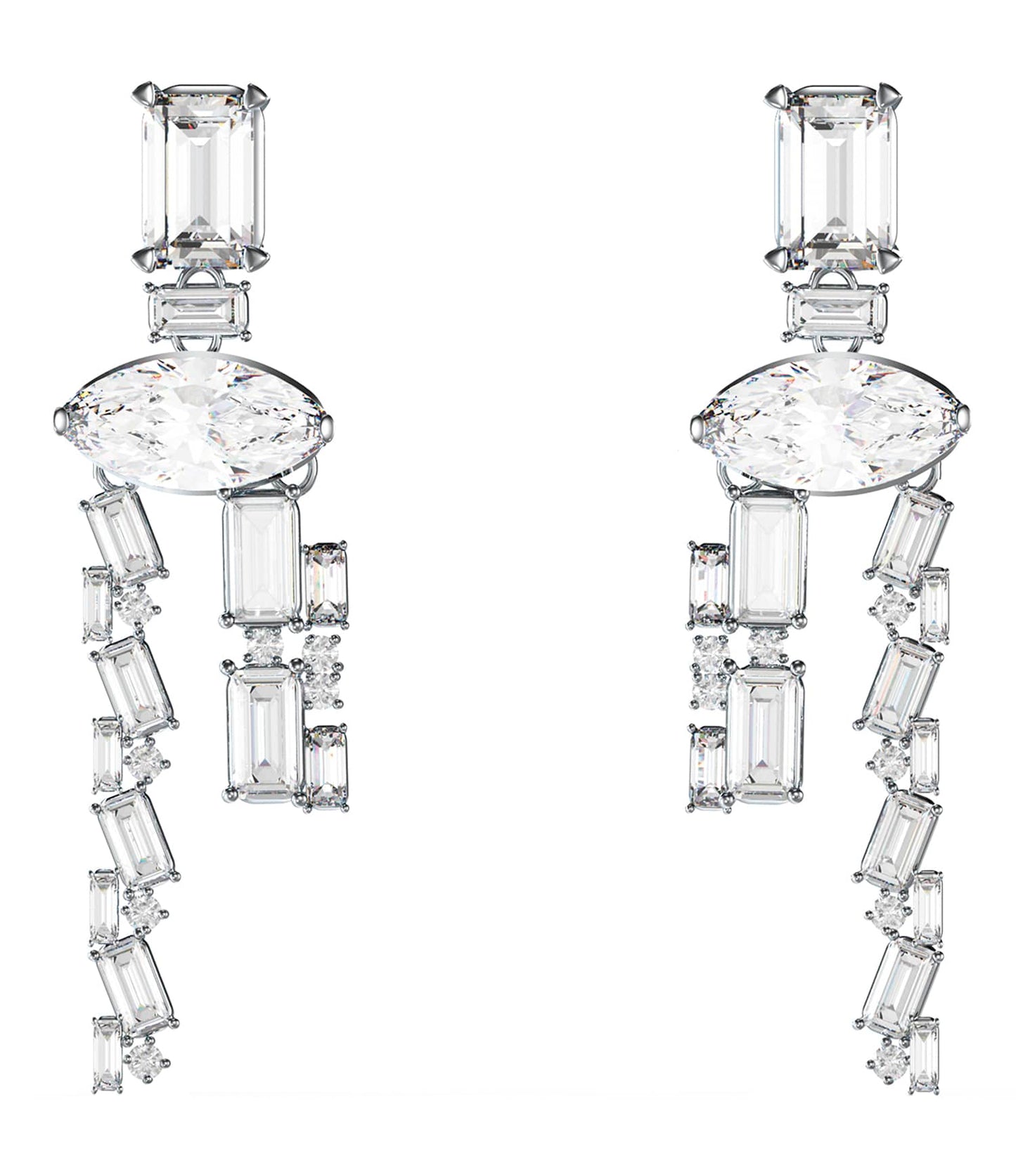 Ladies Chandelier Earrings Silver Steel