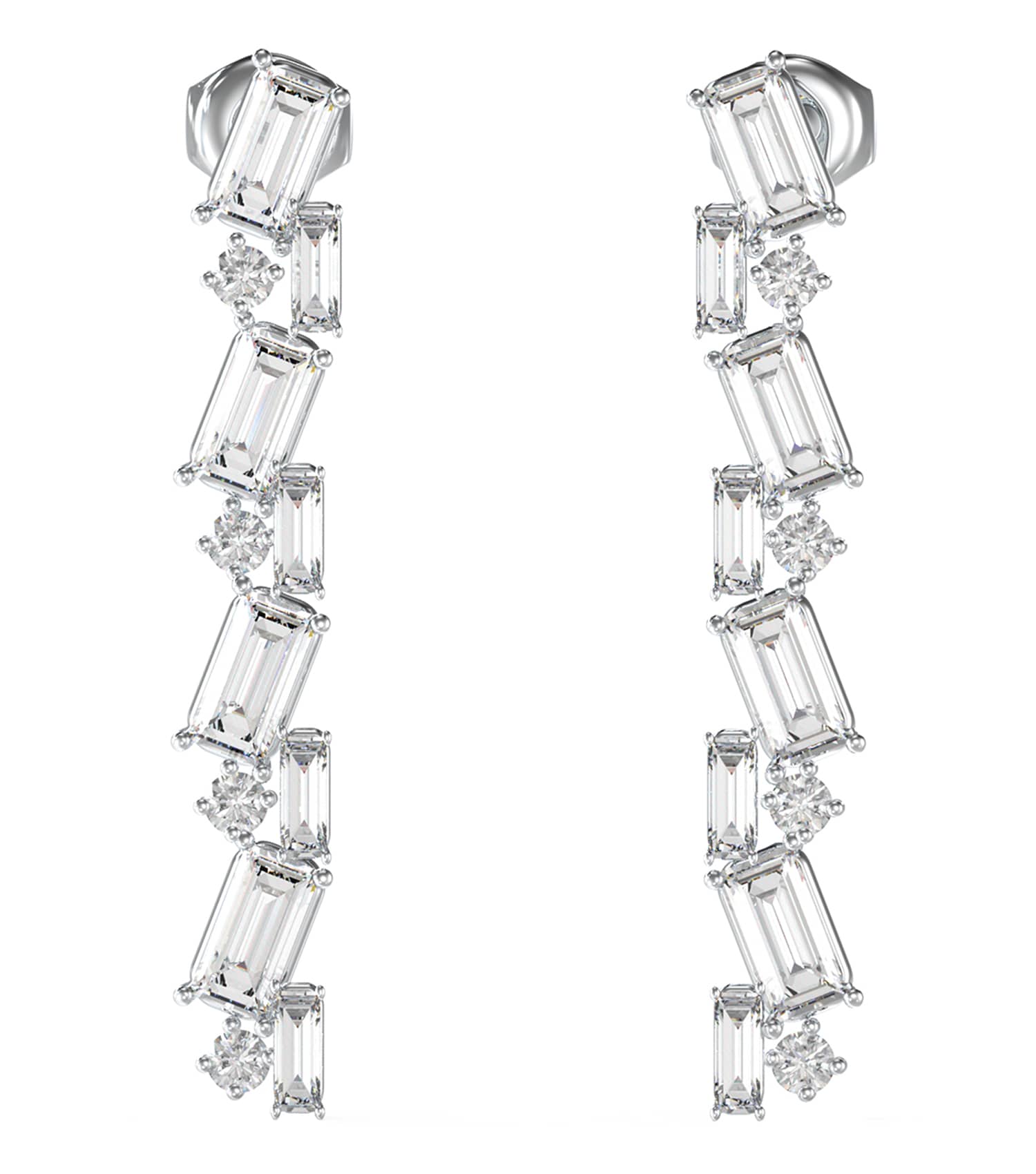 Ladies Chandelier Earrings Silver Steel