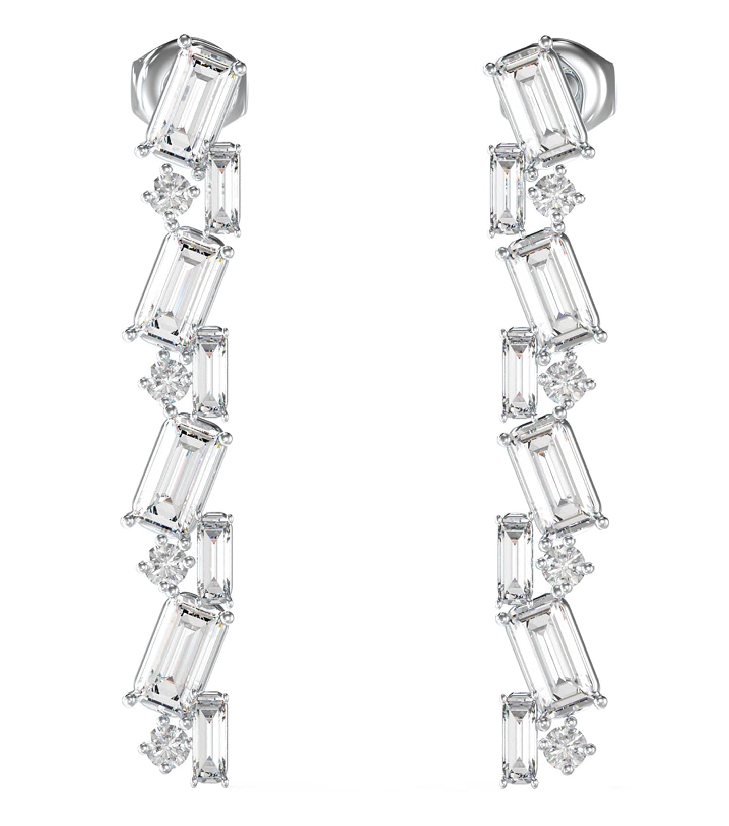 Ladies Chandelier Earrings Silver Steel