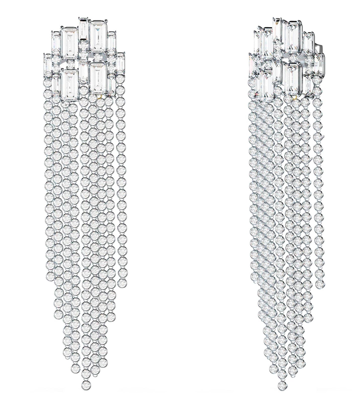 Ladies Chandelier Earrings Silver Steel
