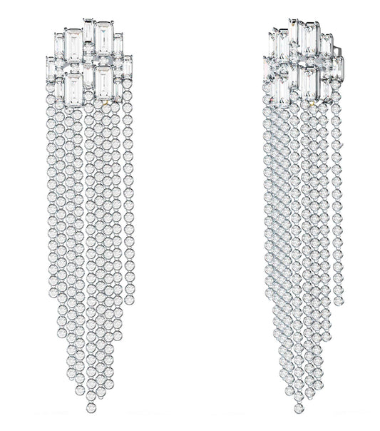 Ladies Chandelier Earrings Silver Steel