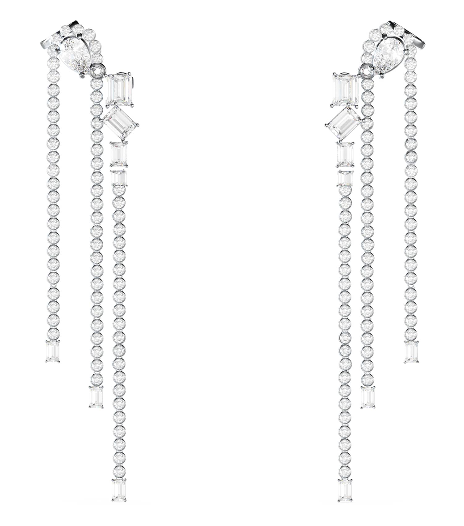Ladies Chandelier Earrings Silver Steel