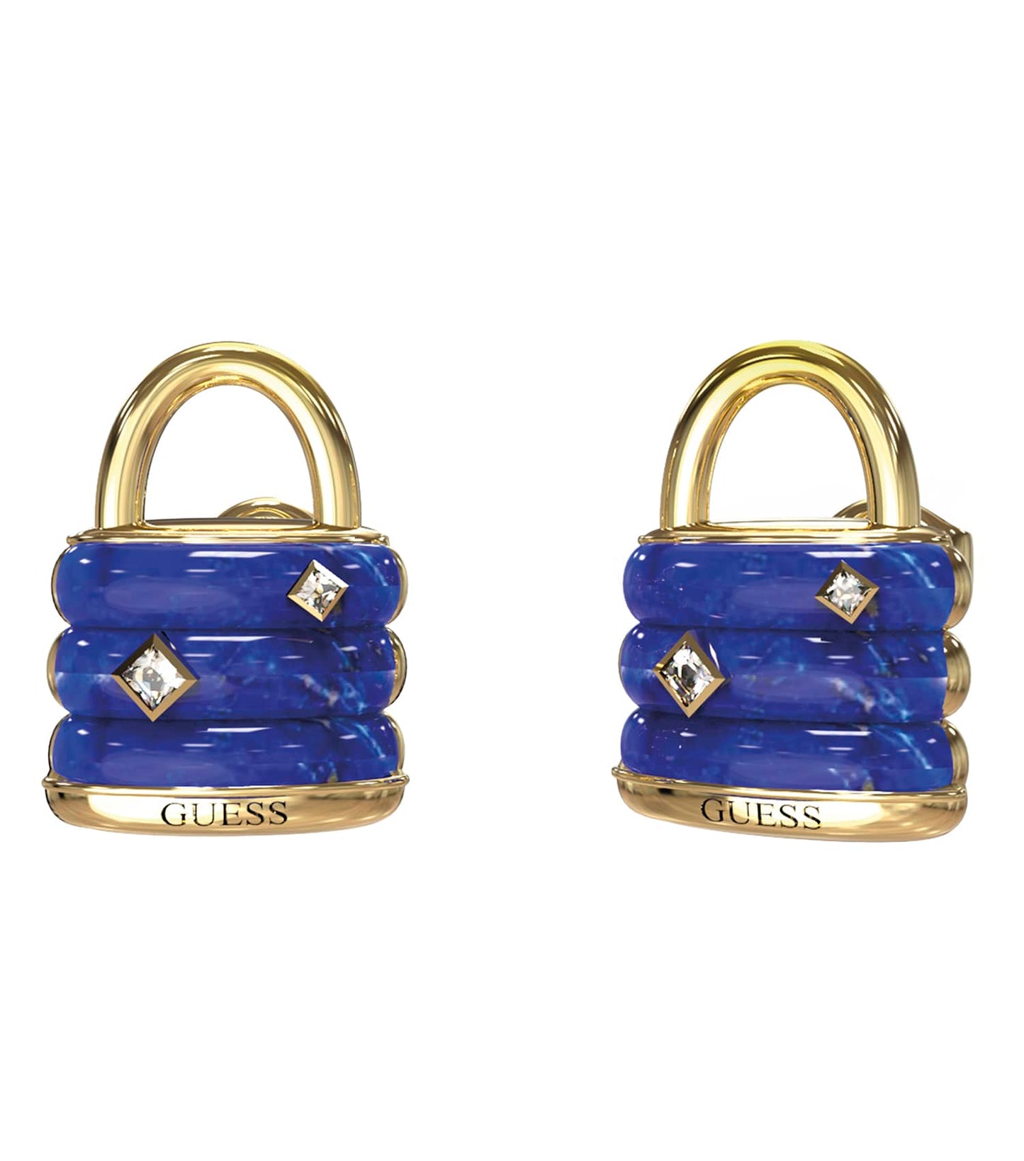 Ladies Guess My Secret Earrings Gold Steel