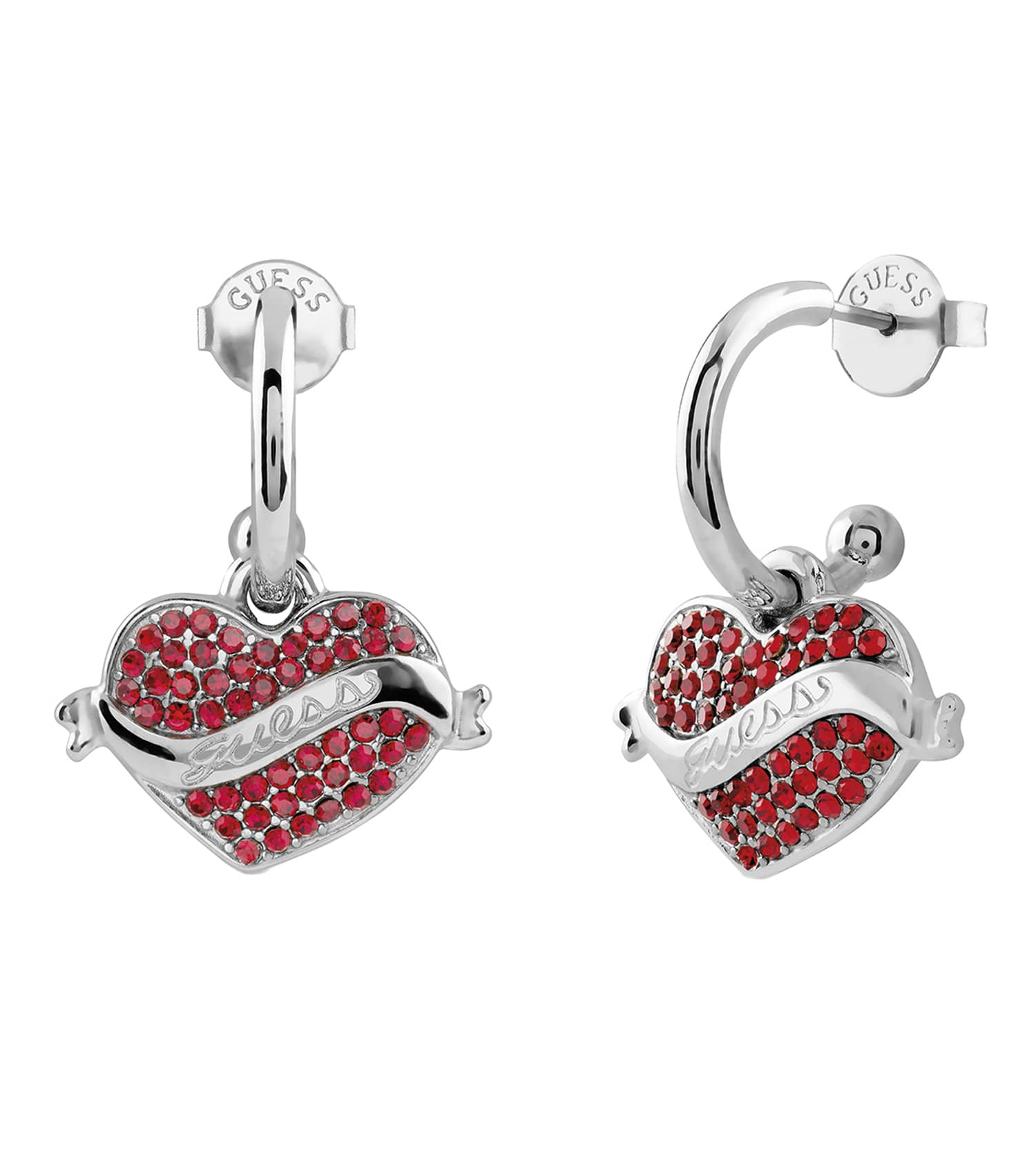 Ladies Vintage Guess Earrings Gold Steel