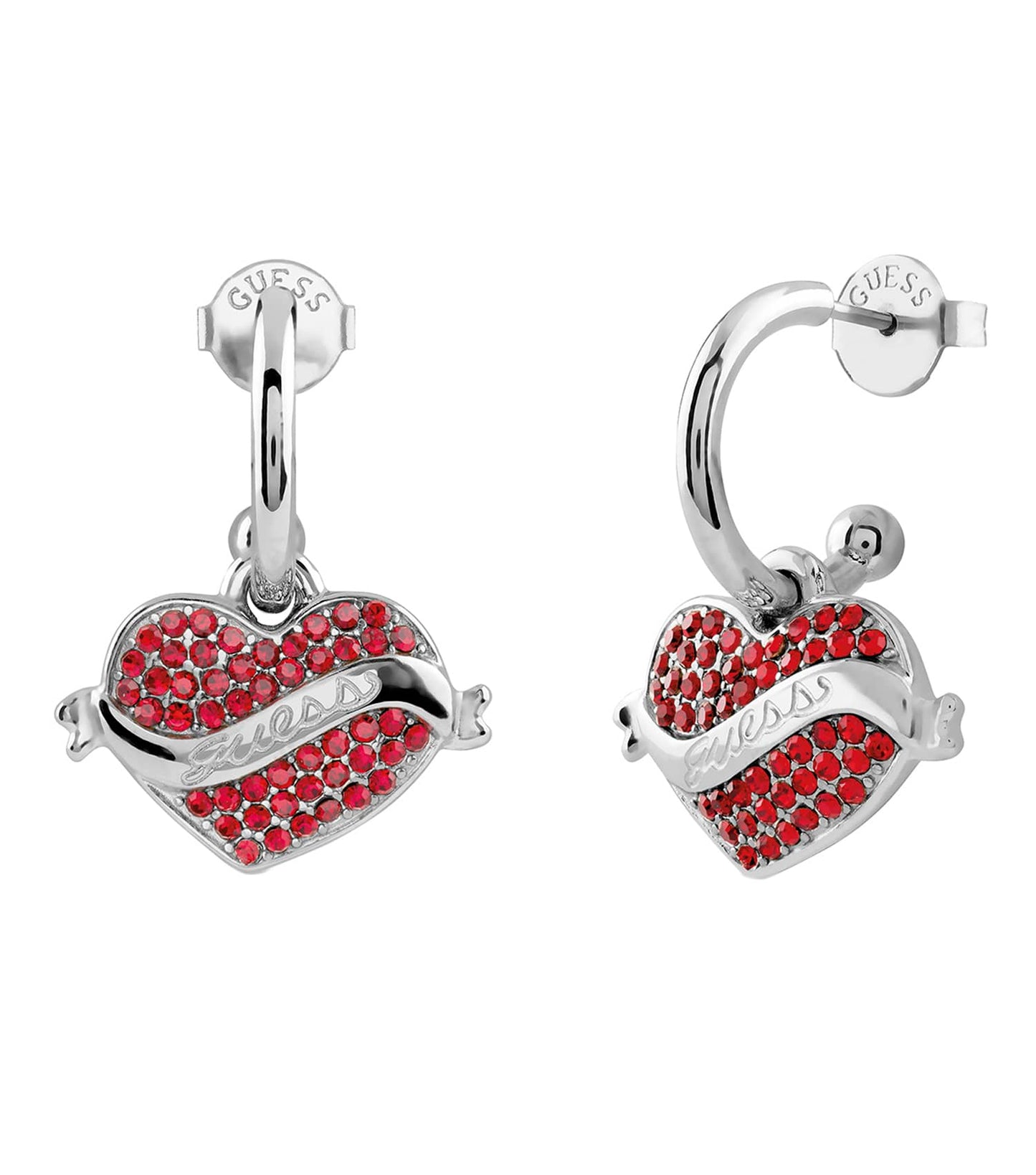 Ladies Vintage Guess Earrings Gold Steel