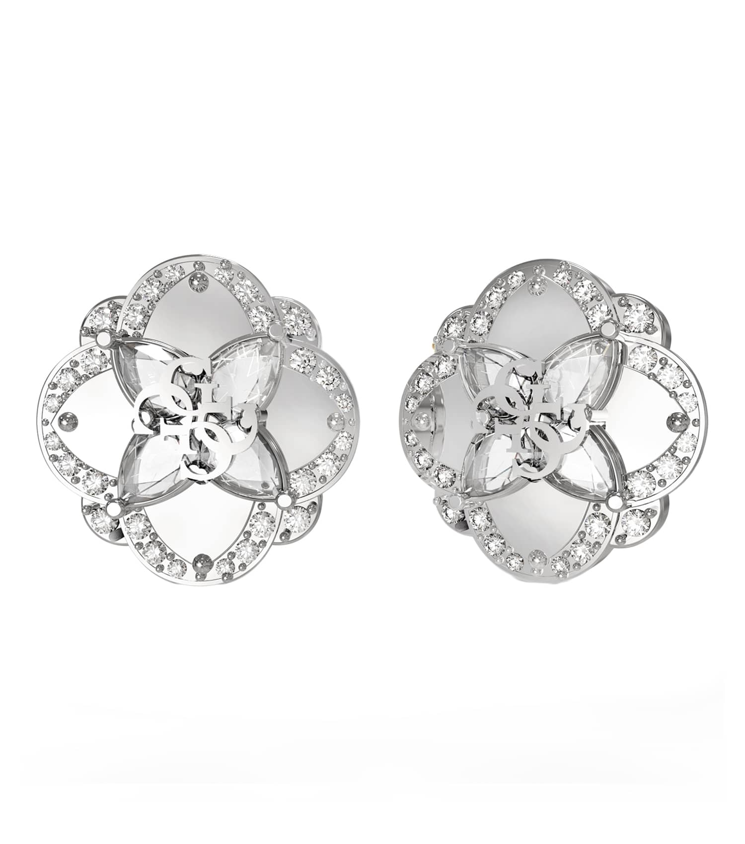 Ladies Wild Flower Earrings Gold Steel