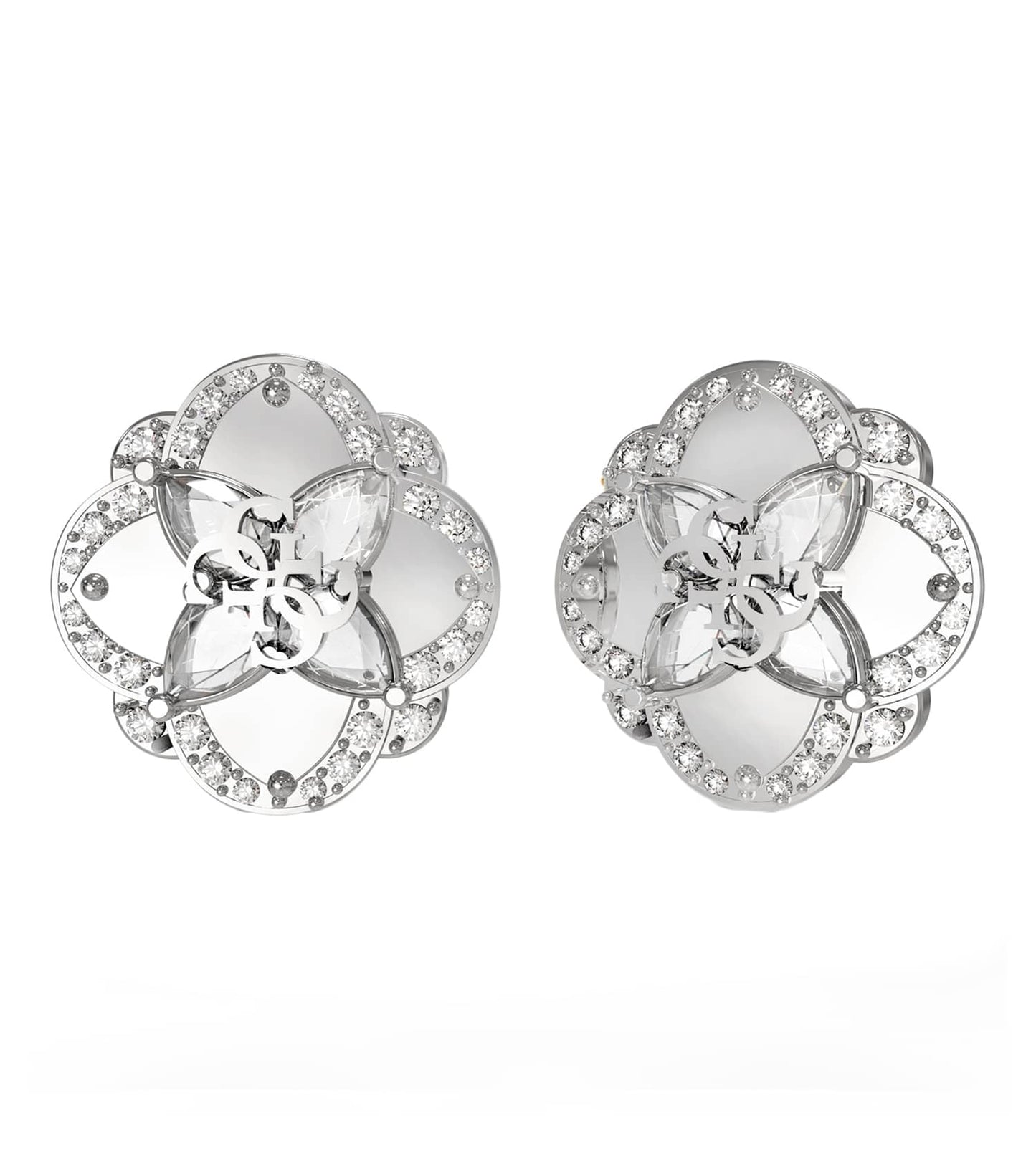 Ladies Wild Flower Earrings Gold Steel