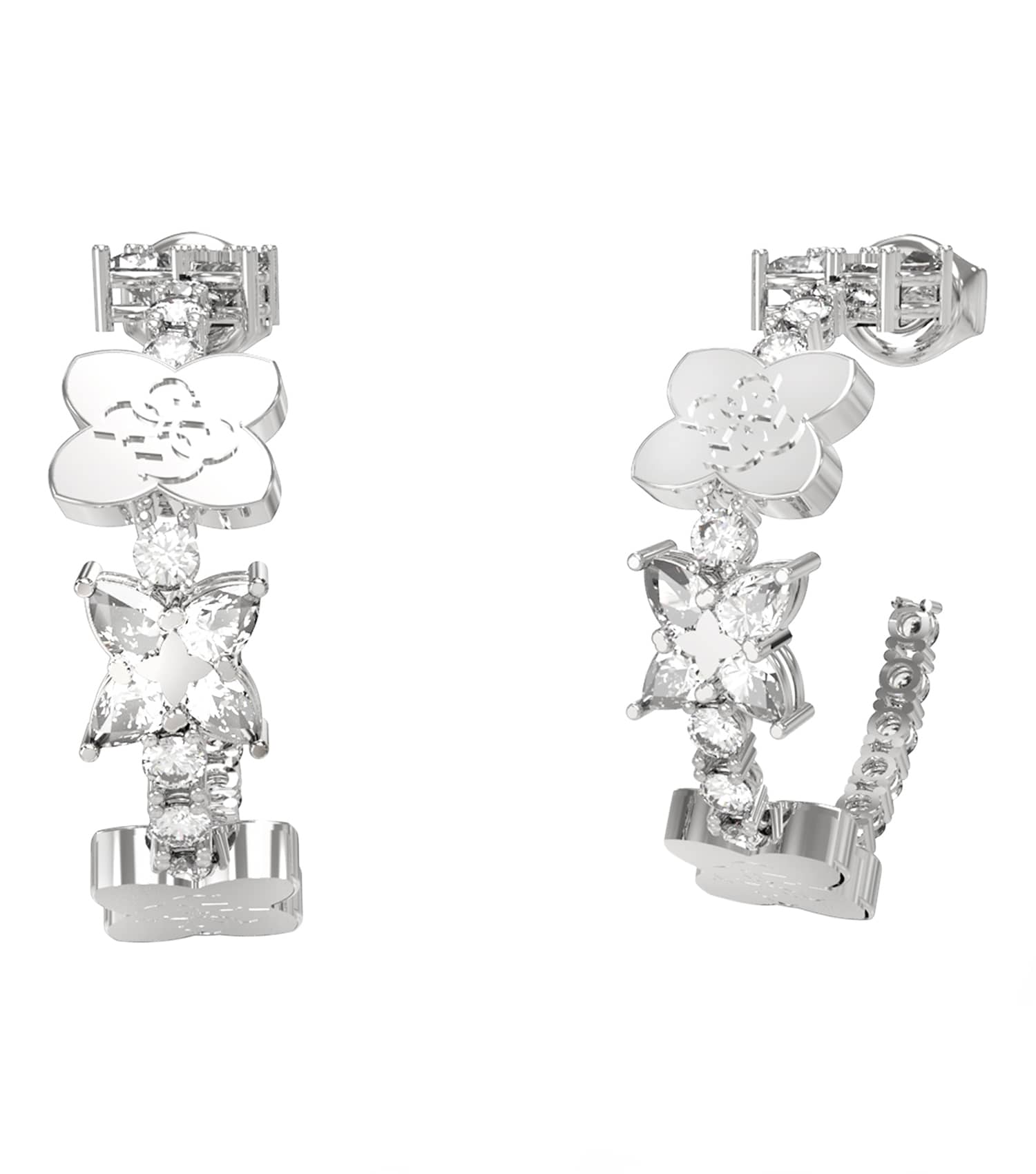 Ladies Wild Flower Earrings Gold Steel