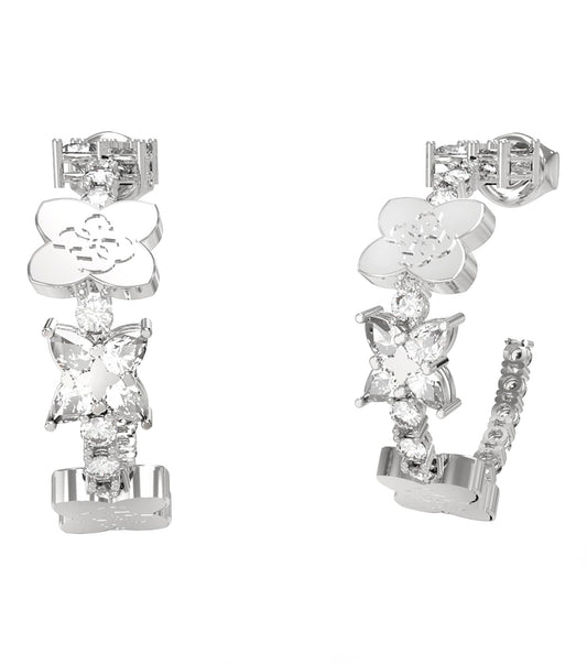 Ladies Wild Flower Earrings Gold Steel