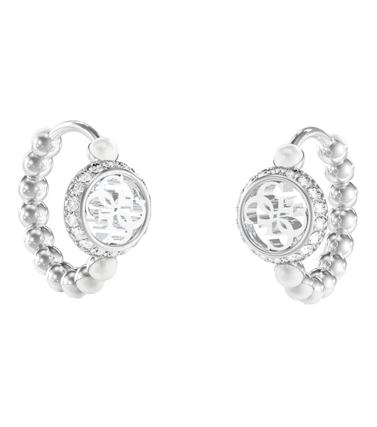 Ladies Tiny Pearly Earrings Gold Steel