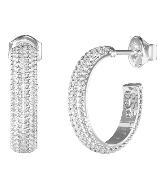 Ladies Essenza Earrings Silver Brass