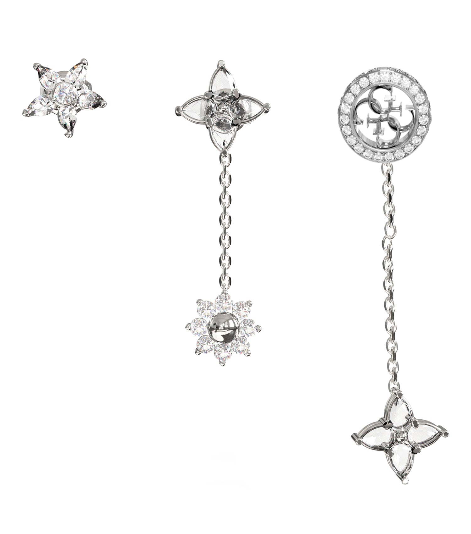 Ladies Secret Garden Earrings Silver Steel