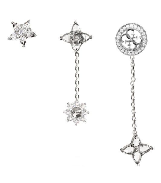 Ladies Secret Garden Earrings Silver Steel