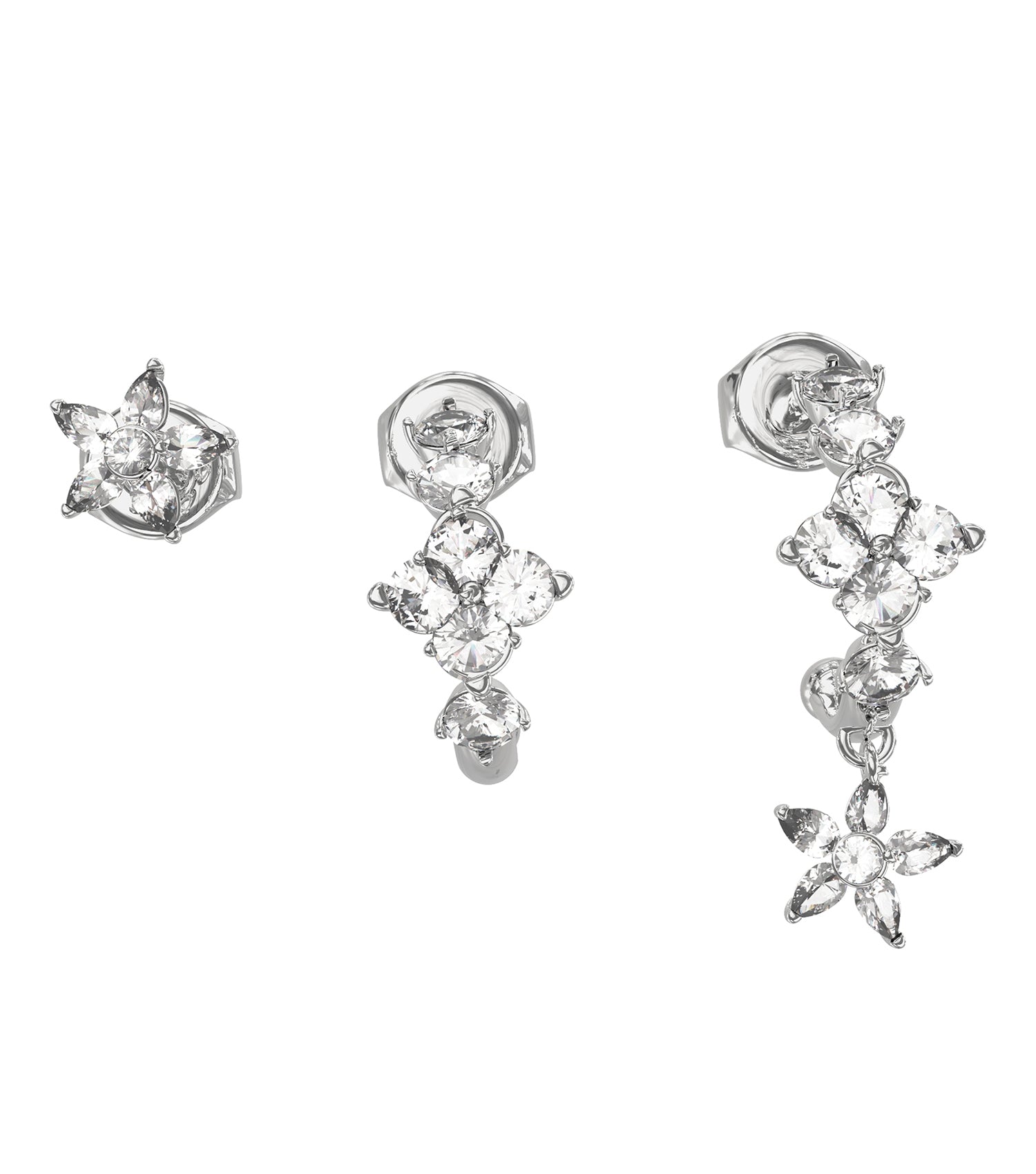 Ladies Secret Garden Earrings Silver Steel