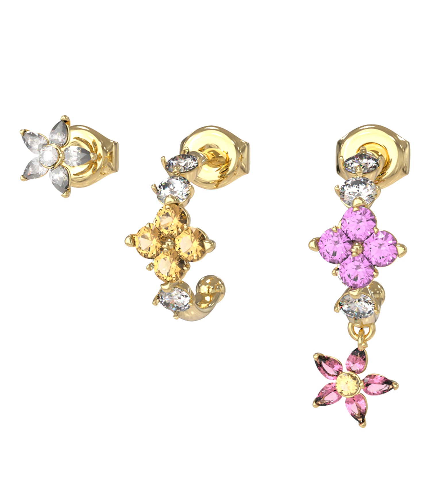 Ladies Secret Garden Earrings Silver Steel