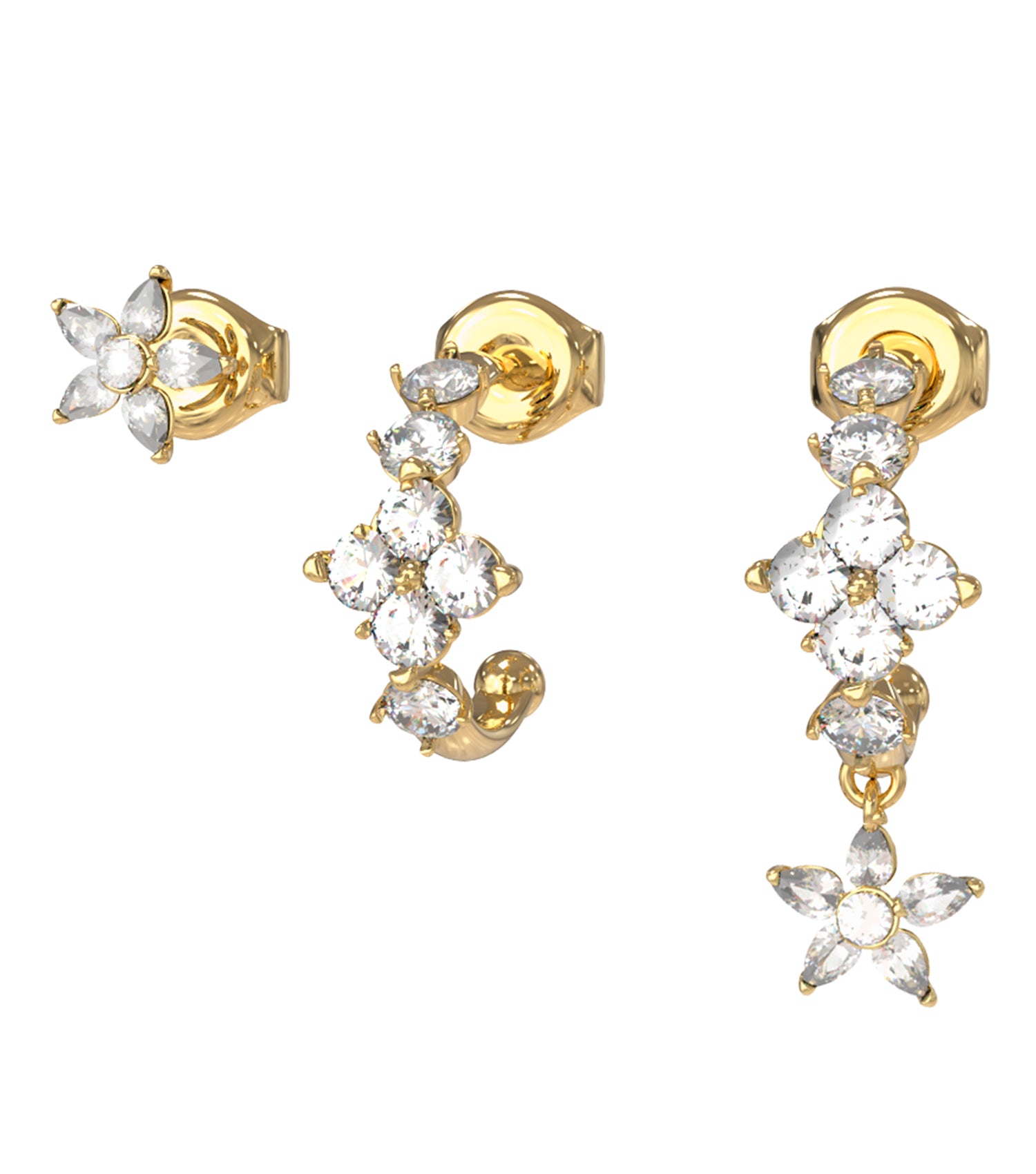 Ladies Secret Garden Earrings Silver Steel