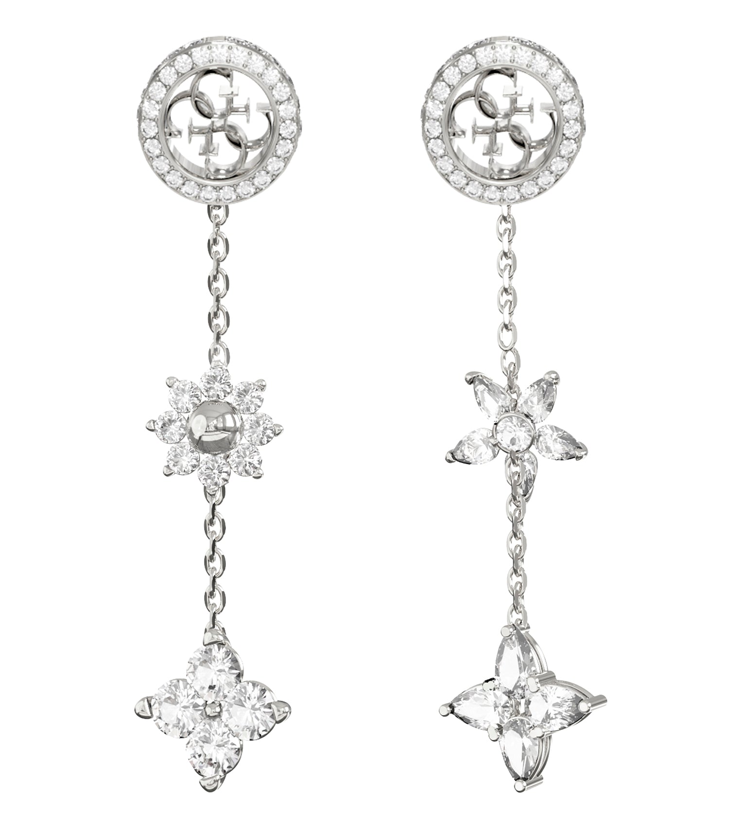 Ladies Secret Garden Earrings Silver Steel