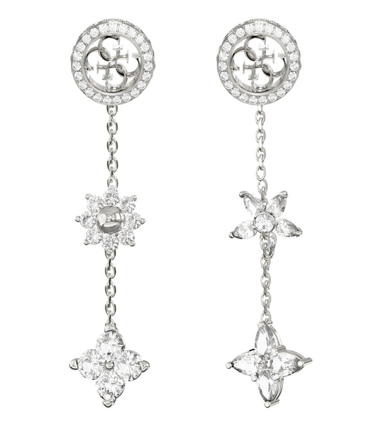 Ladies Secret Garden Earrings Silver Steel
