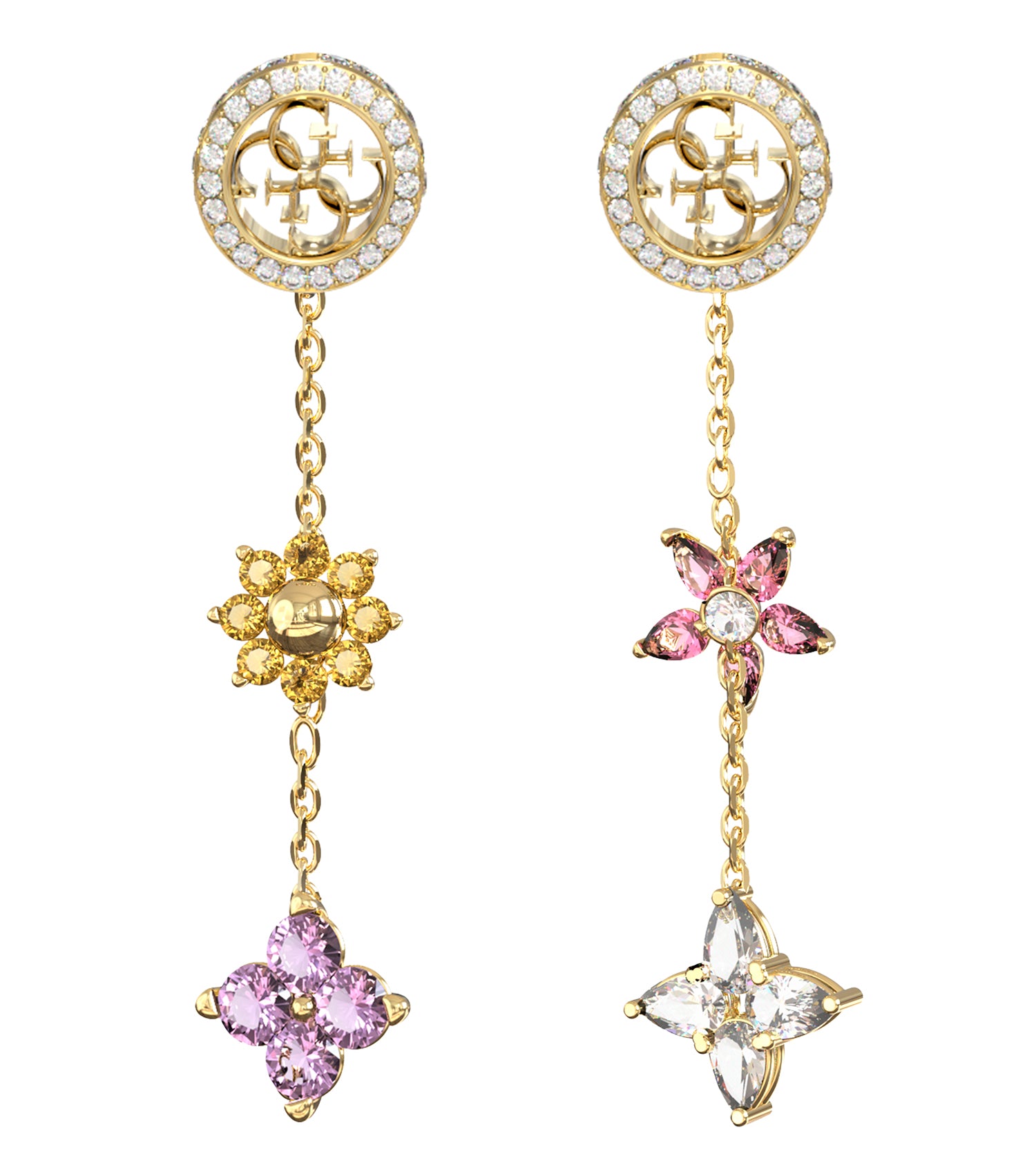 Ladies Secret Garden Earrings Silver Steel