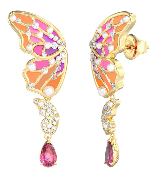 Women Borboleta Earrings Gold Steel