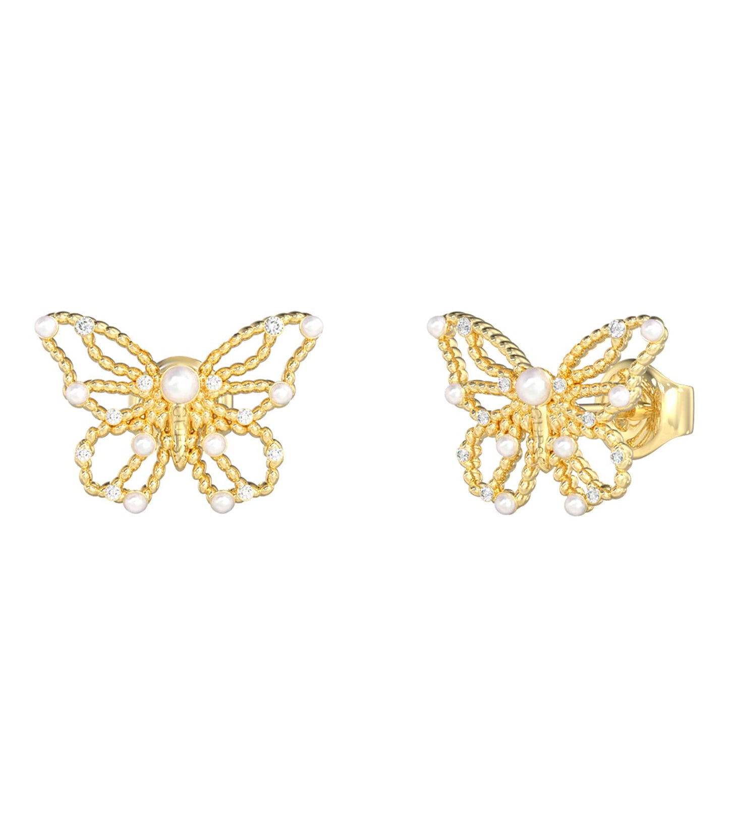 Women Borboleta Earrings Gold Steel
