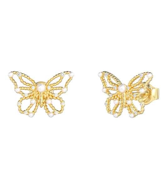 Women Borboleta Earrings Gold Steel