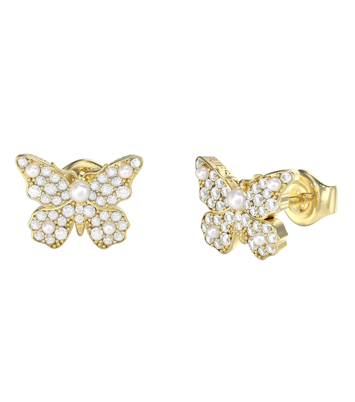 Women Borboleta Earrings Gold Steel