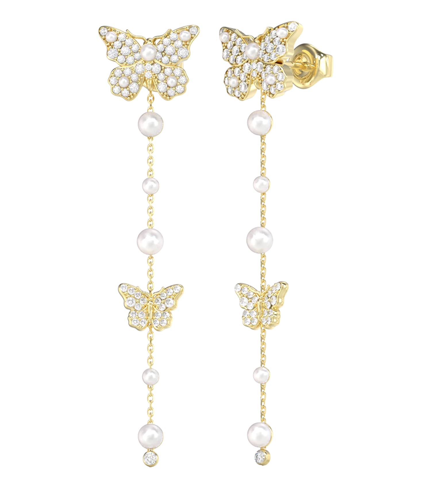 Women Borboleta Earrings Gold Steel