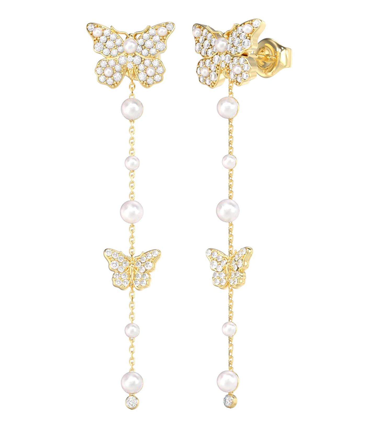 Women Borboleta Earrings Gold Steel