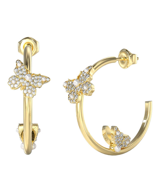 Women Borboleta Earrings Gold Steel