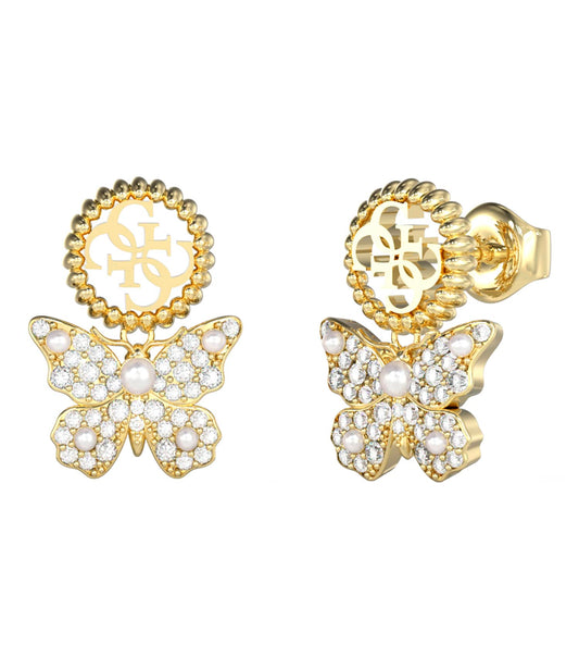 Women Borboleta Earrings Gold Steel