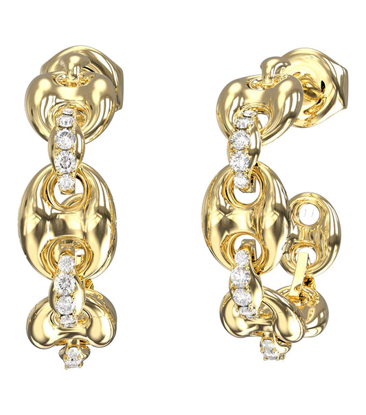 Women Marina Earrings Gold Steel