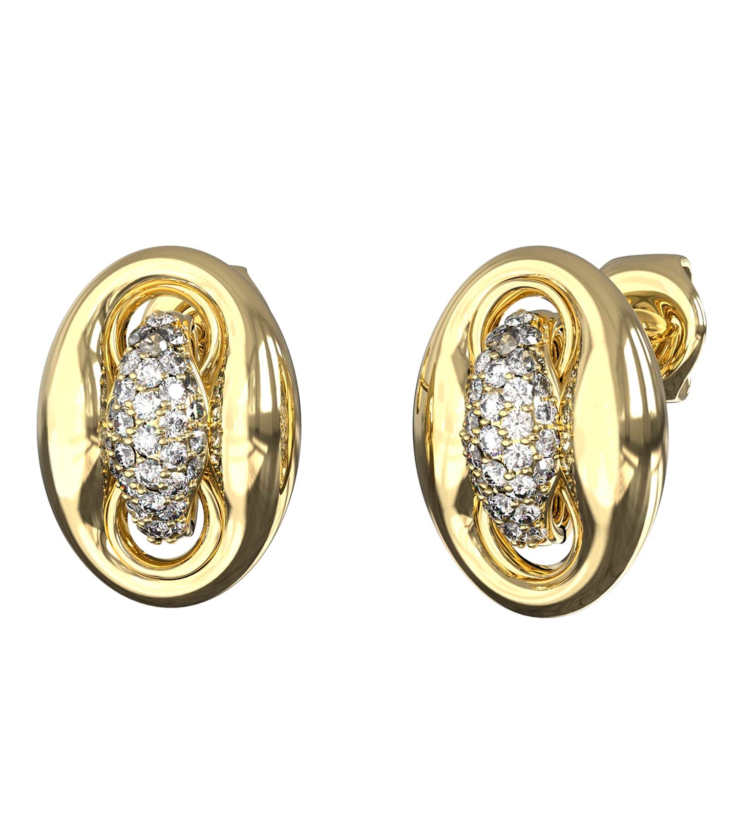 Women Marina Earrings Gold Steel