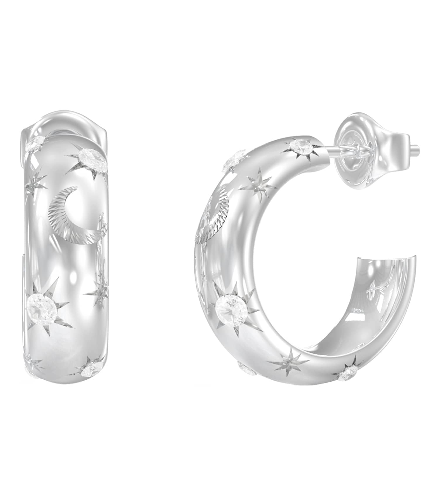 Women Aurora Earrings Gold Steel