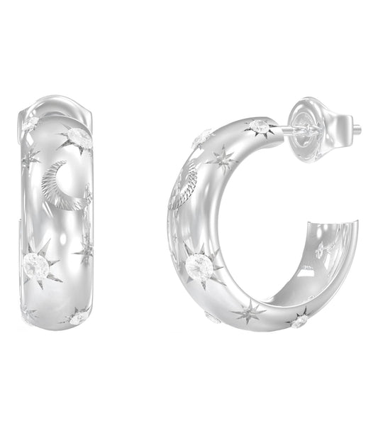 Women Aurora Earrings Gold Steel