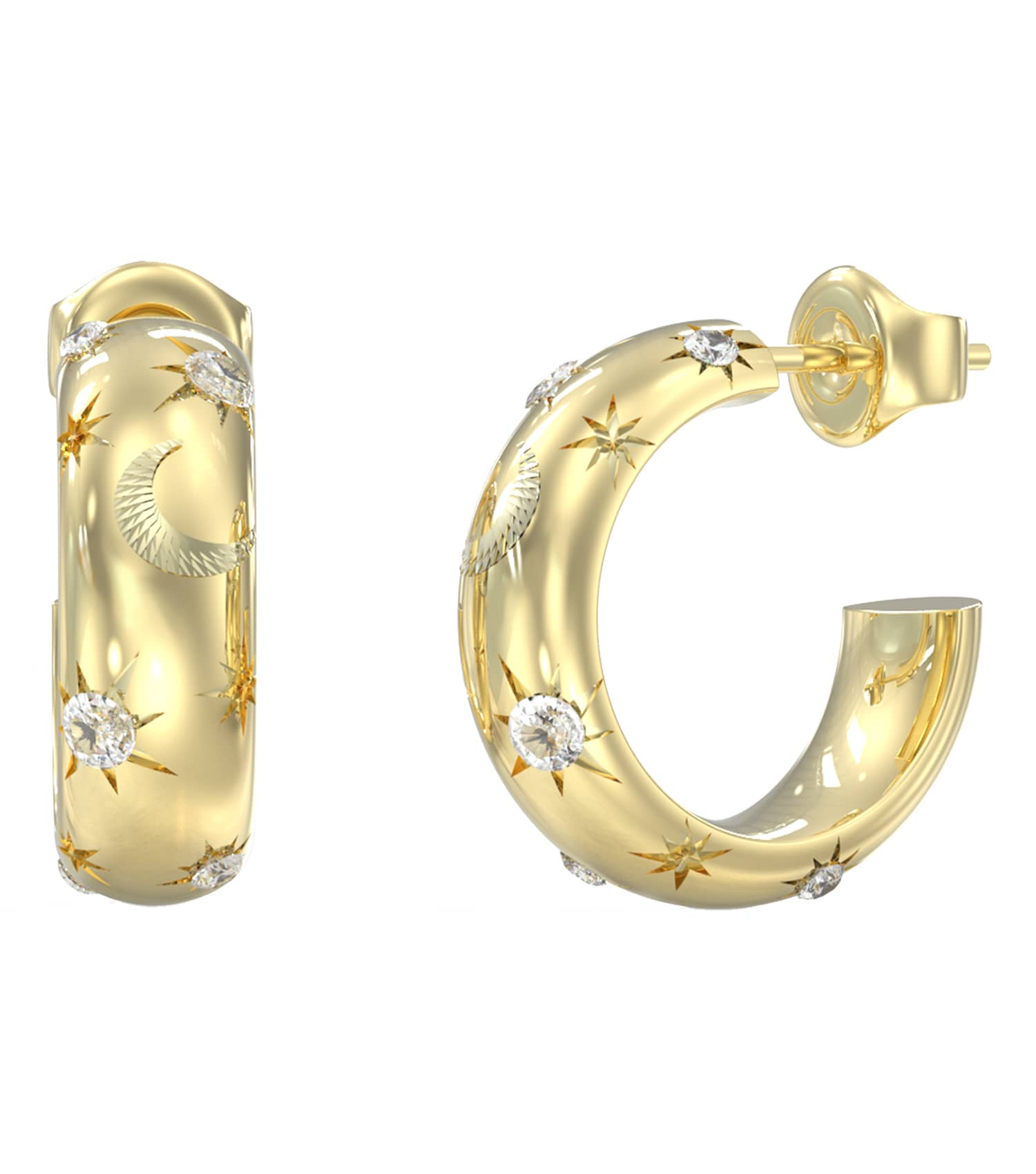 Women Aurora Earrings Gold Steel
