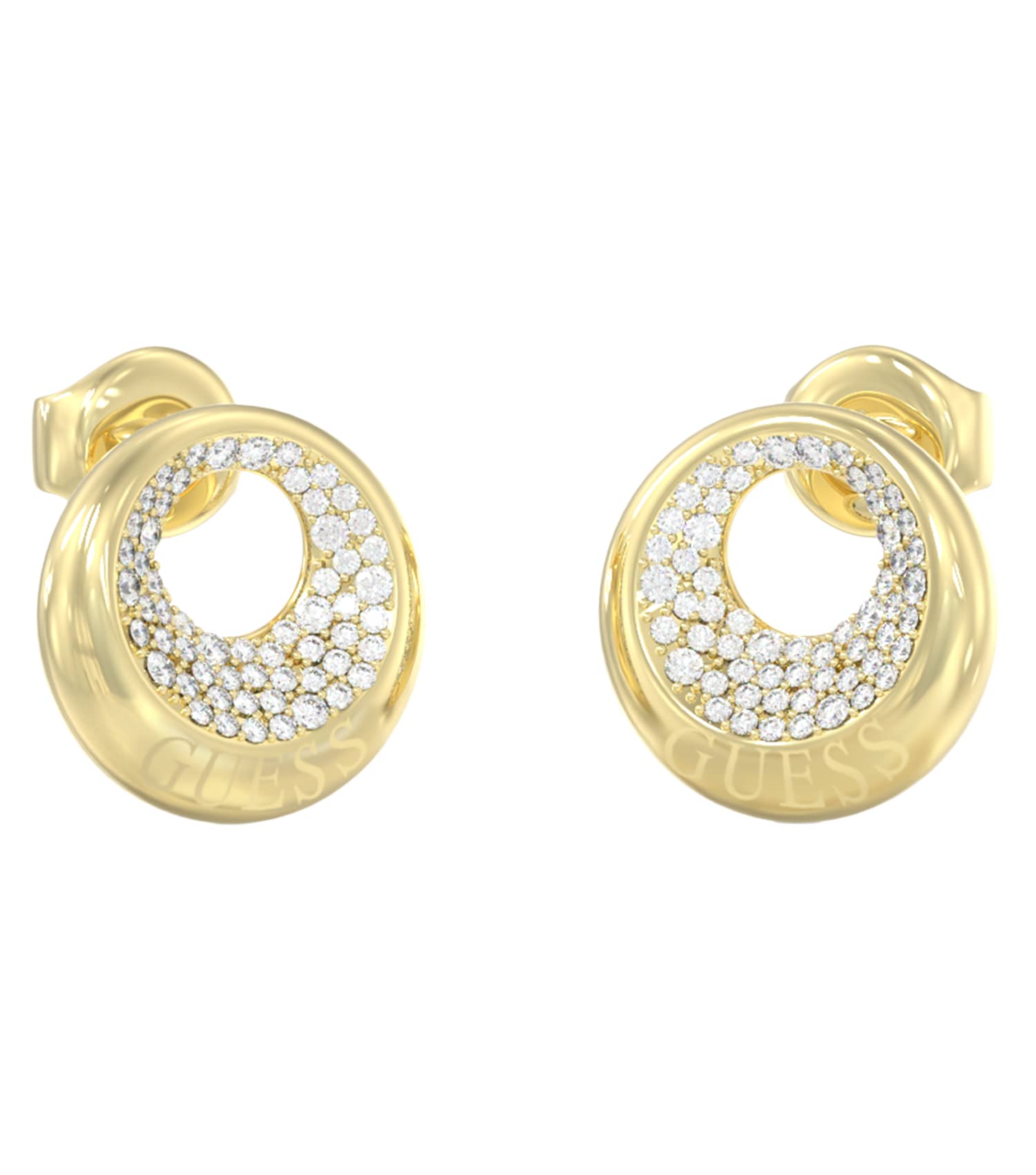 Women Moon Drops Earrings Gold Steel