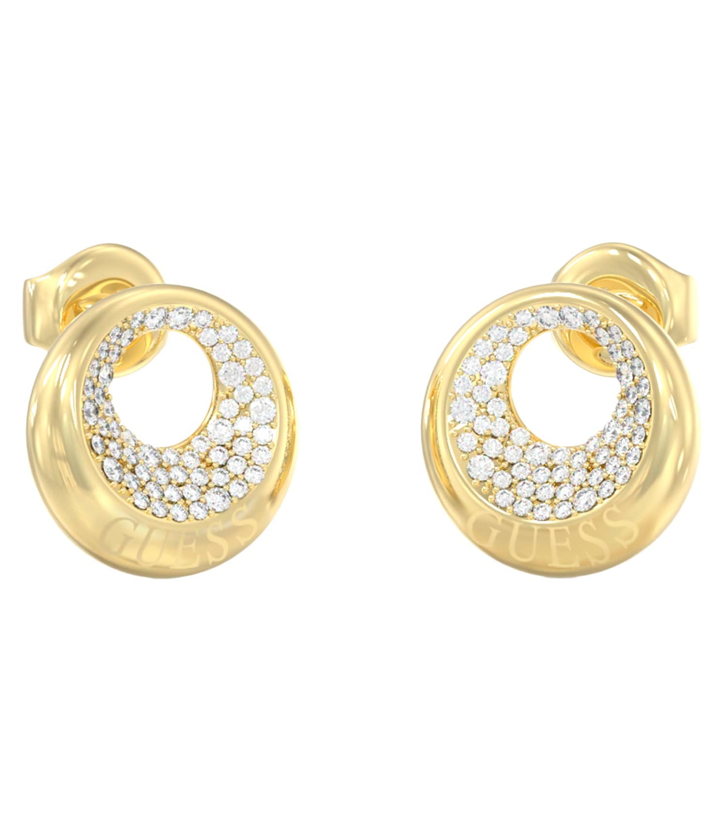 Women Moon Drops Earrings Gold Steel