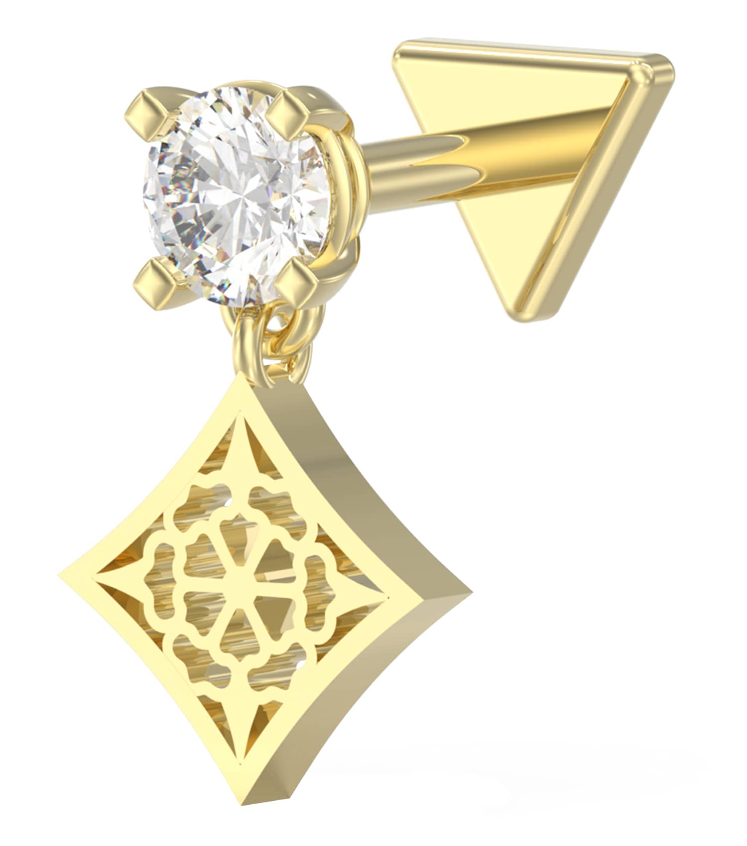 Women Piercing Studio Earrings Gold Steel