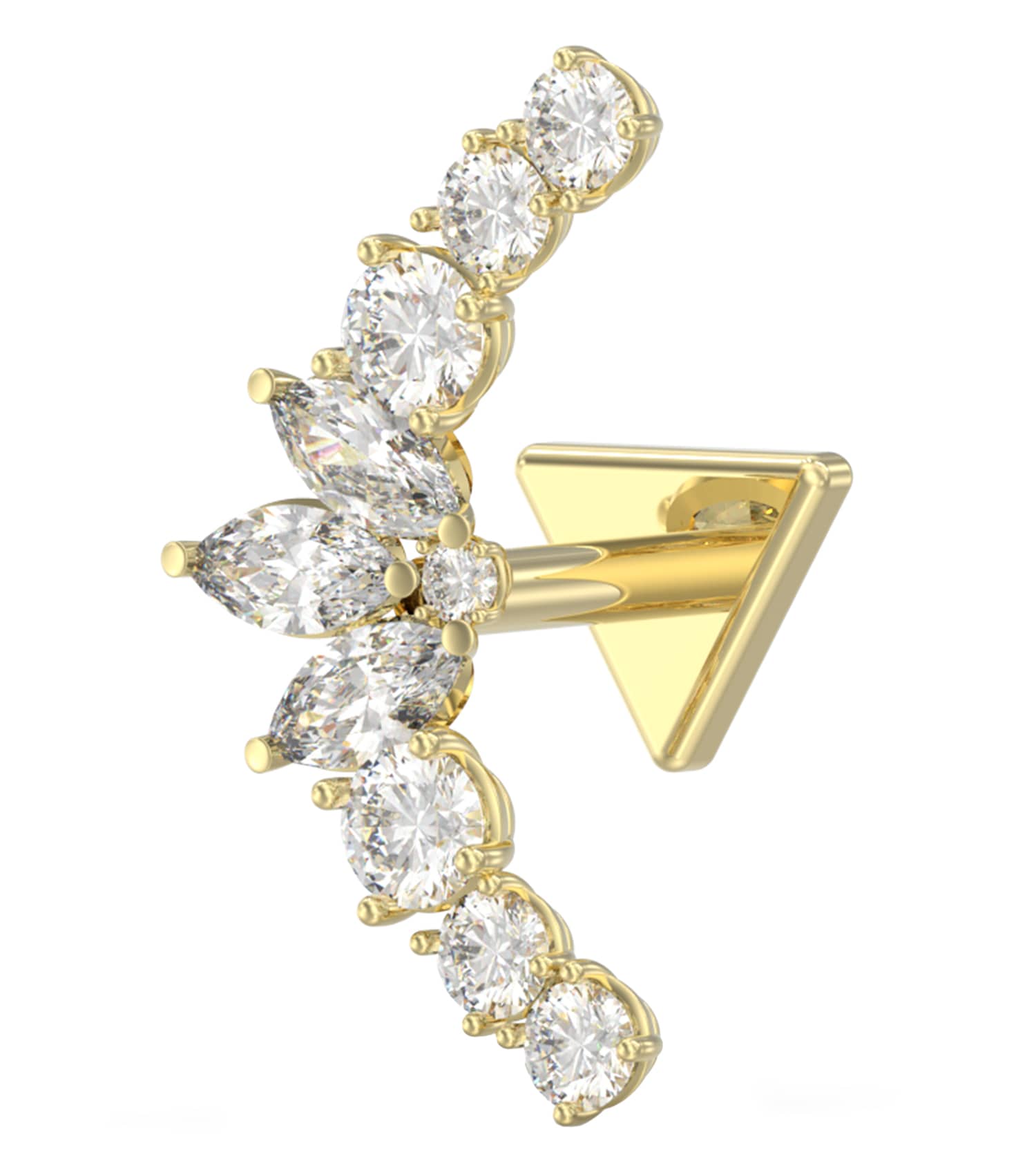 Women Piercing Studio Earrings Gold Steel