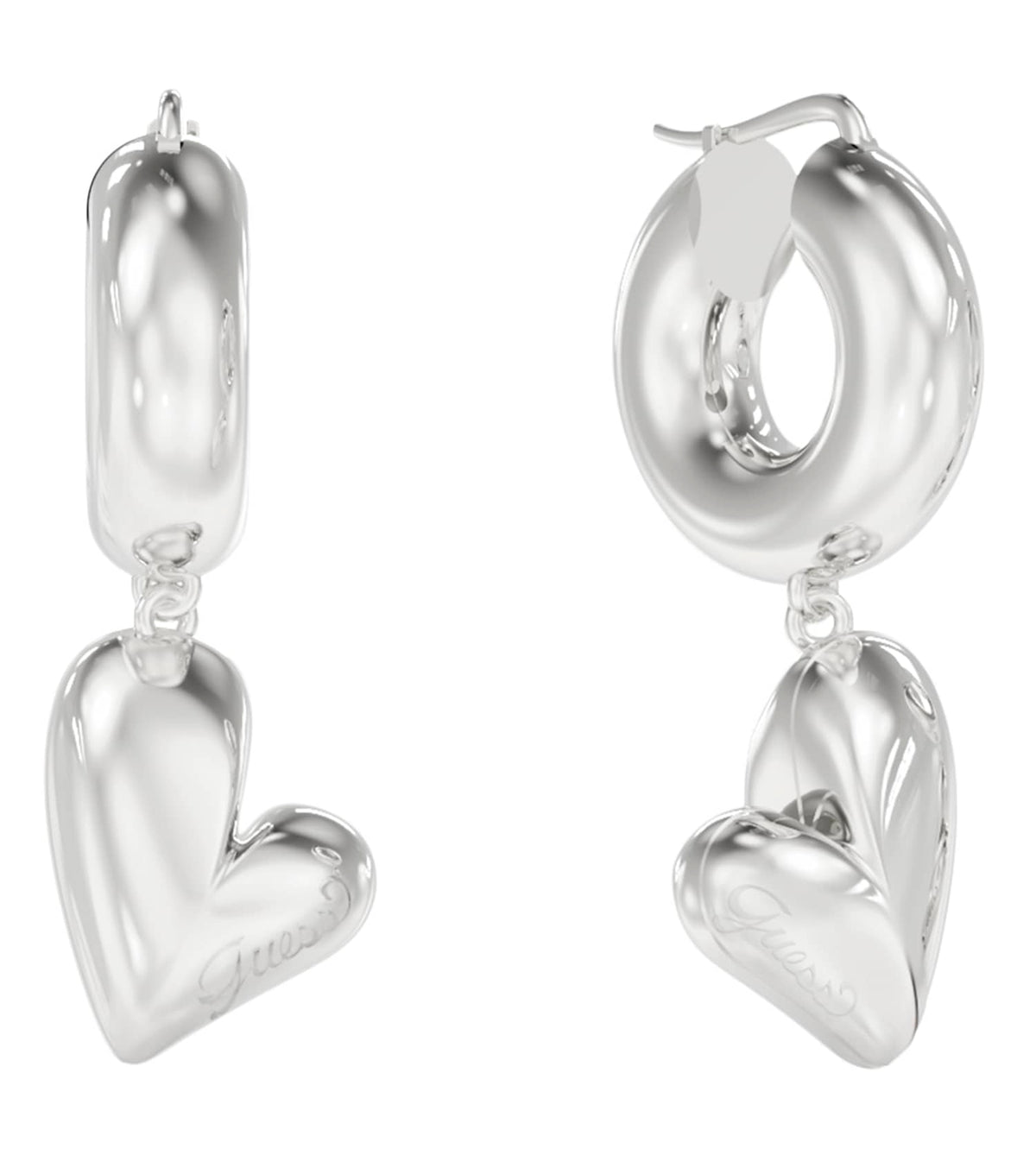 Ladies Golden Love Earrings Gold Steel