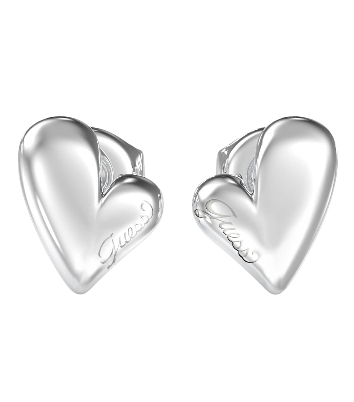 Ladies Golden Love Earrings Silver Steel