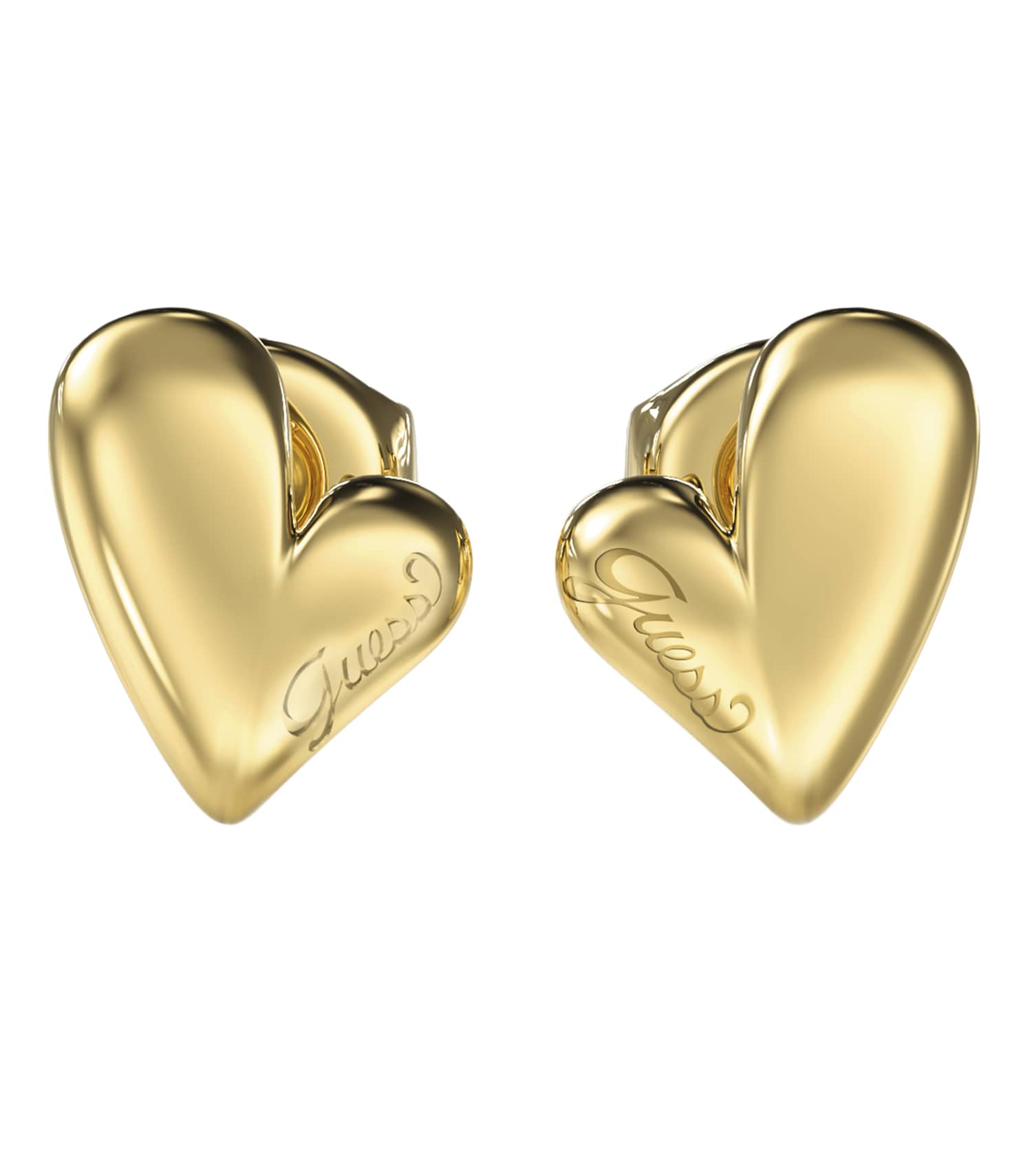 Ladies Golden Love Earrings Silver Steel