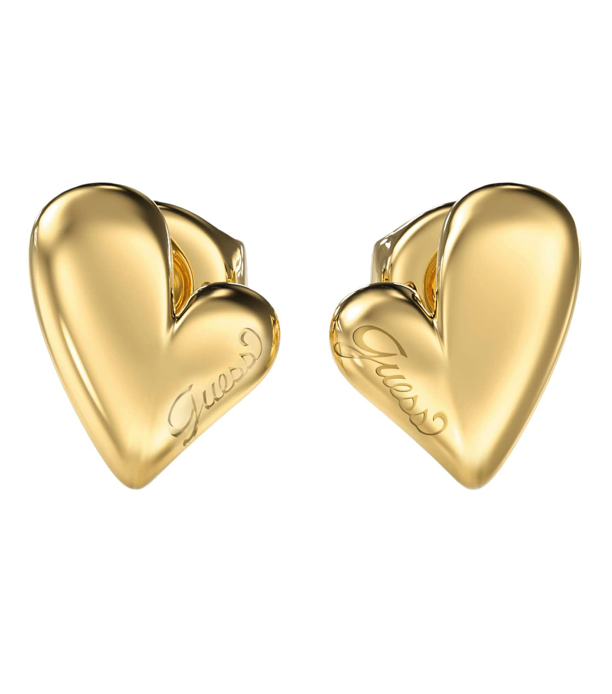Ladies Golden Love Earrings Silver Steel