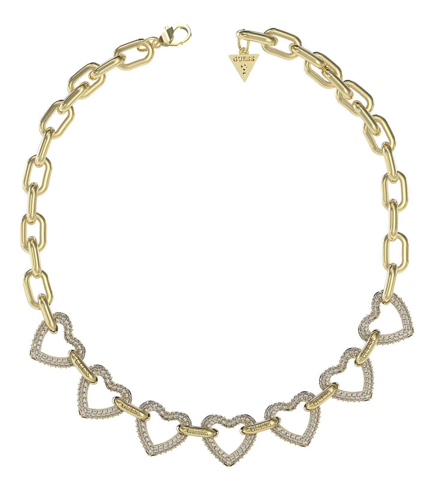 Women Guess Id Necklace Gold OS